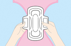 Spread out the wings and peel off the used sanitary pad from your panties.